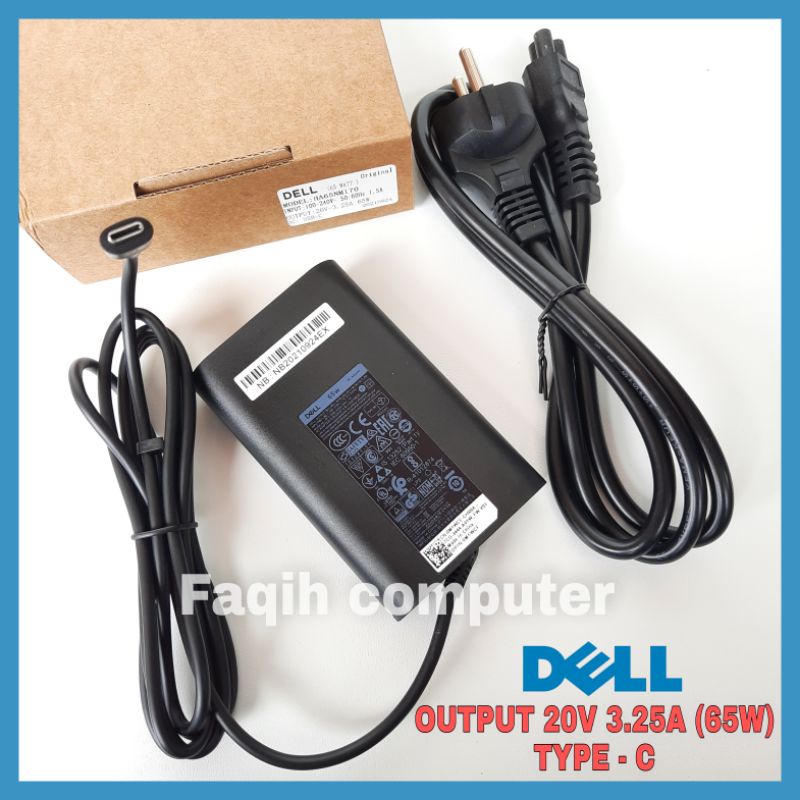 Adaptor Charger Laptop Latitude XPS 7275 7289 7370 7389 7390 65W 20V 3.25A TYPE C
