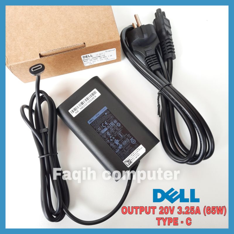 Adaptor Charger DELL Latitude XPS 7275 7289 7370 7389 7390 65W 20V 3.25A TYPE C