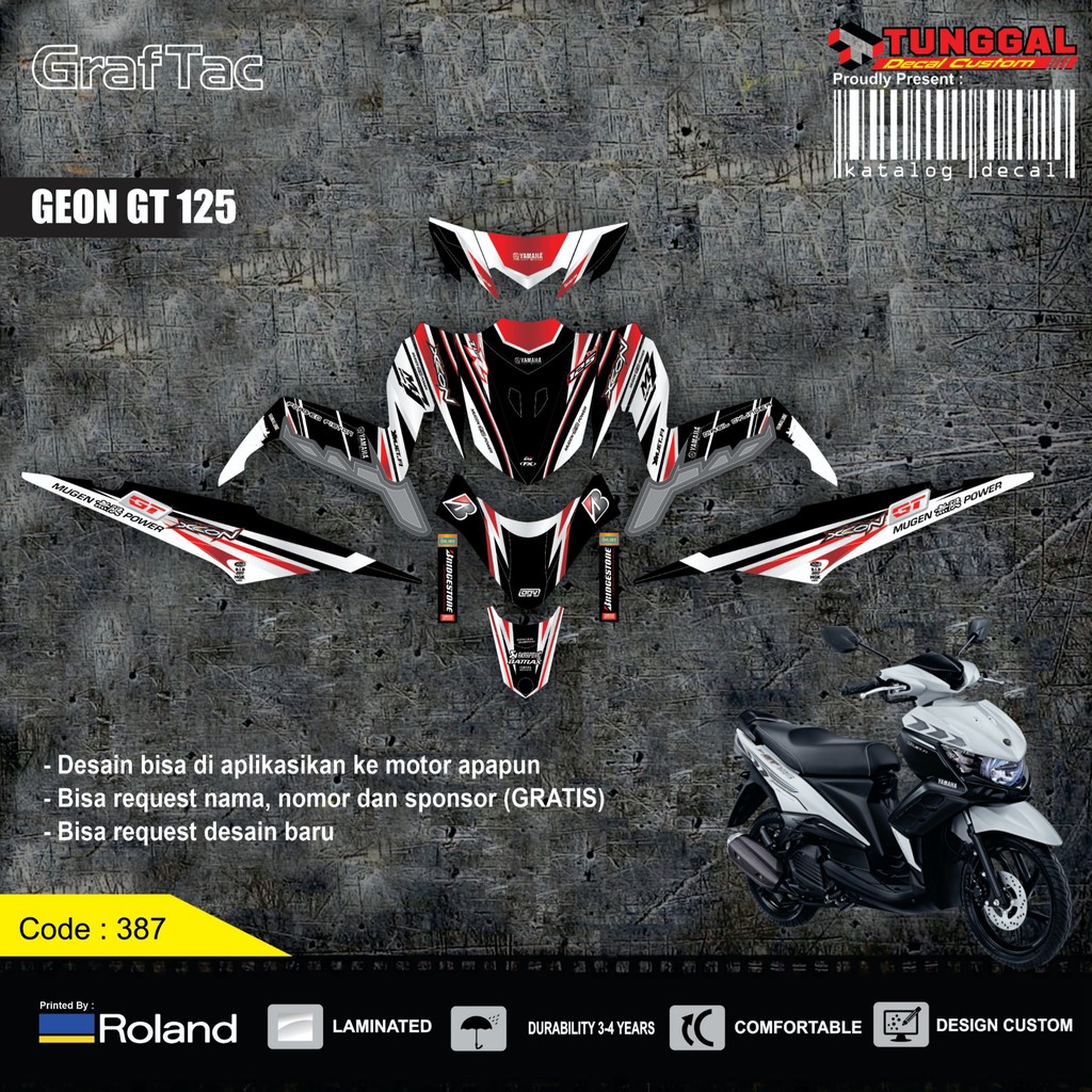 DECAL CUSTOM YAMAHA XEON GT 125 - HAYABUSA