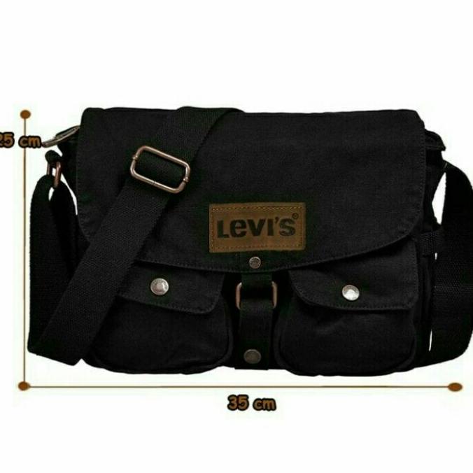 tas selempang kanvas levis pria dan wanita tas original levis hitam