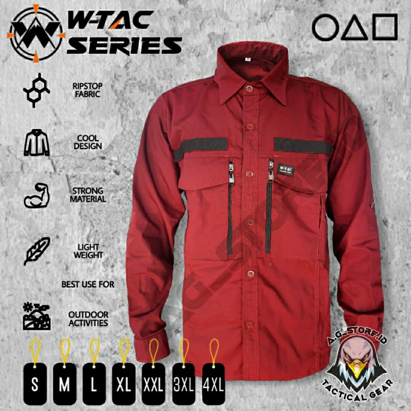 Kemeja Tactical W-Tac panjang PREMIUM / seragam kerja / tactical w.tac / Polisi / Army / karyawan / kantor