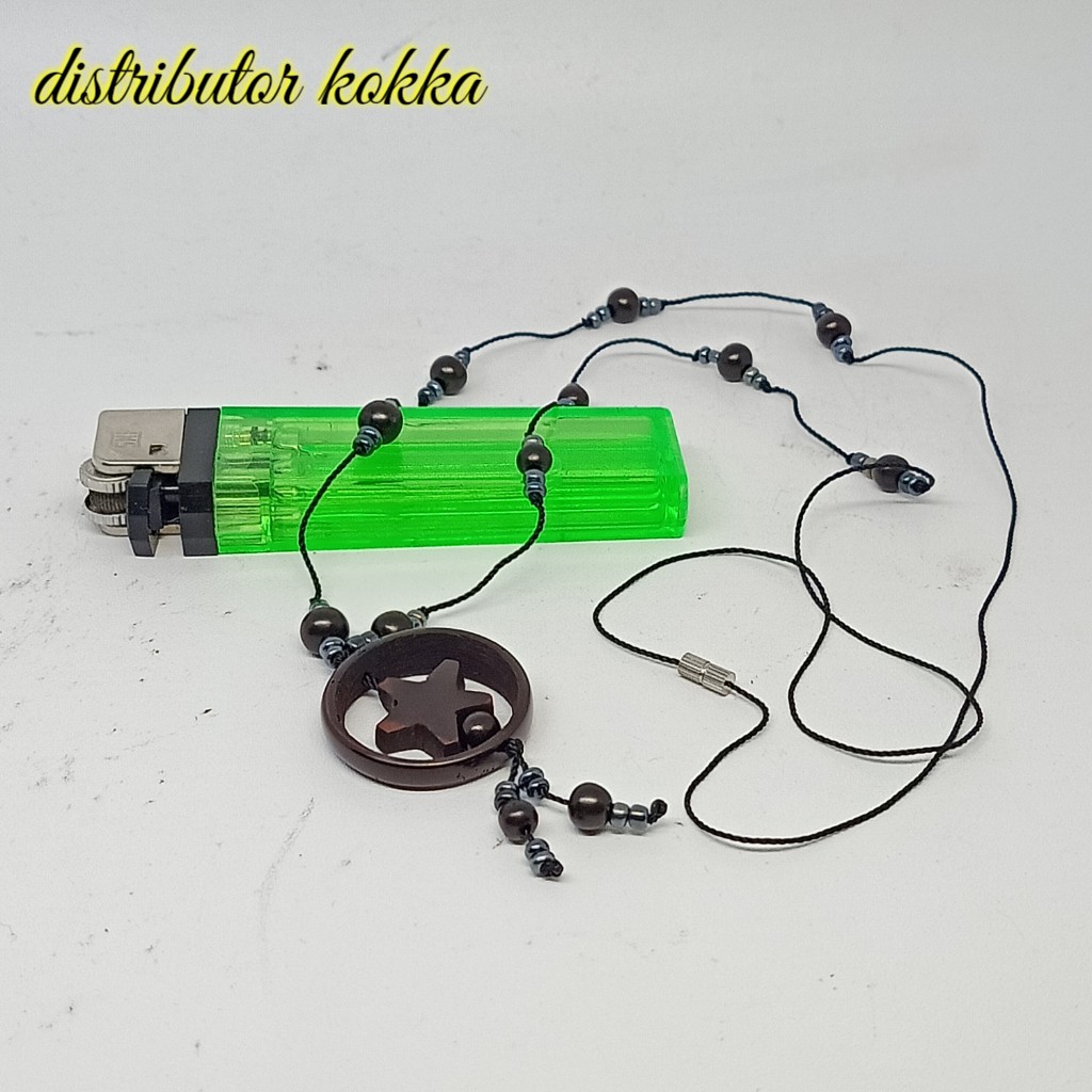 ( SUPER MURAH ) Kalung kokka kaukah bulan bintang manik hitam