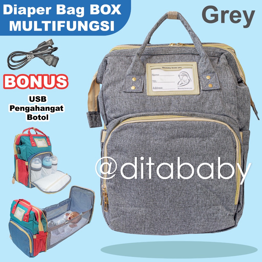 TAS BAYI MULTIFUNGSI  Diaper BAG + Bed Bayi anelo tas diaper bag tas bayi tas diaper bag AneloTas Kasur Bayi Diaper Bag Multifungsi