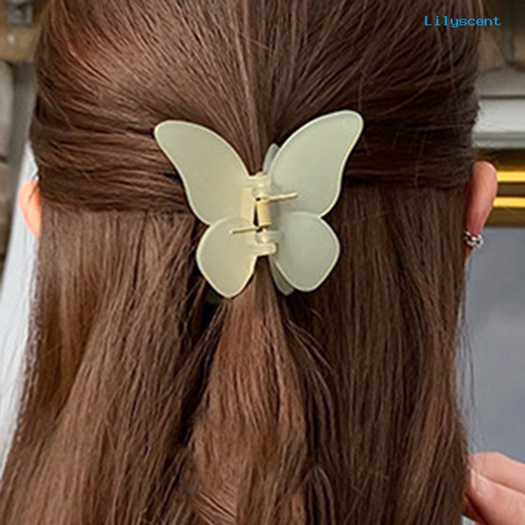 Ls Jepit Rambut Bentuk Butterfly Bahan PC Anti Slip Untuk Wanita