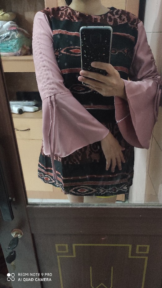 Tey-17 Batik Wanita Asj Sa Hrb026 Kenongo Kemeja Tosca Pendek