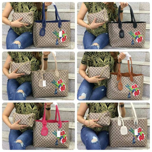 TAS BATAM - TAS IMPORT BATAM - TAS WANITA - TAS GUCCI REVERSIBLE TOTE - TOTE BAG IMPORT