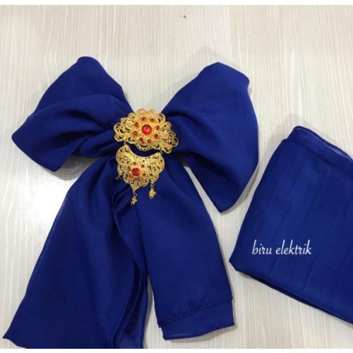 SELENDANG CHIFFON || SELENDANG SIFON BALI WARNA WARNI-Biru Electrik