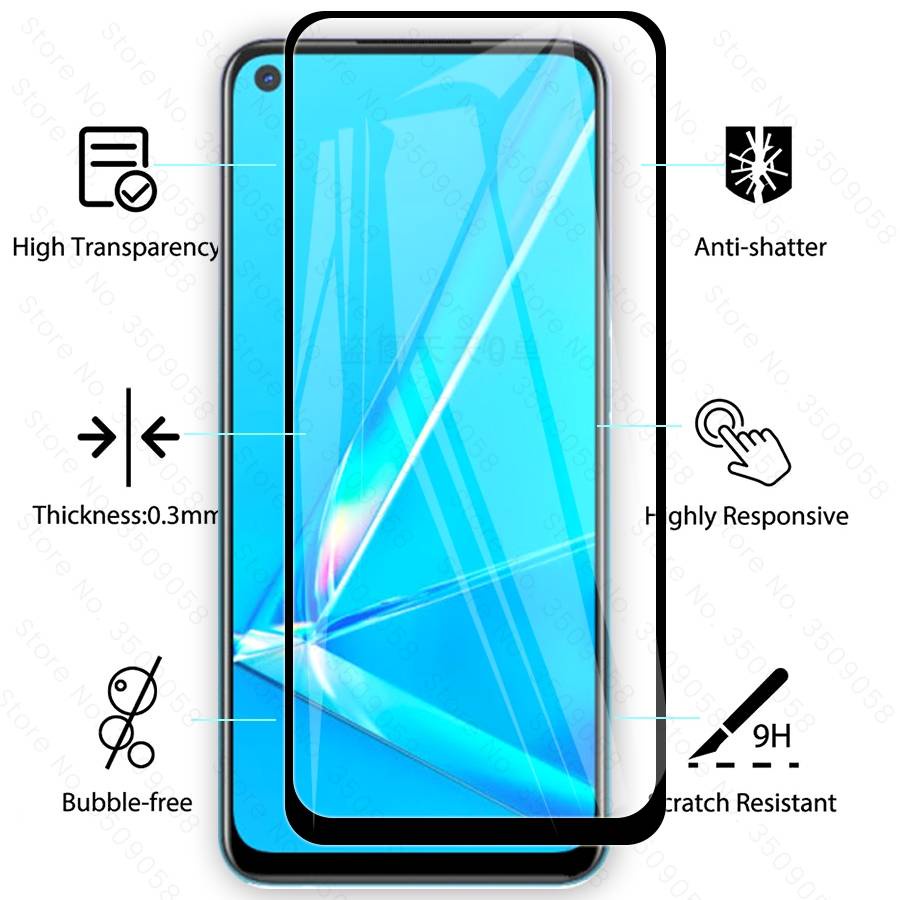 Pelindung Layar Tempered Glass 9d Untuk Oppo A15 A15S A93 A53 A92 A91 A31 A12E A3S A12 A7 A5S A1K A57 A59 F1S A5 A9 2020