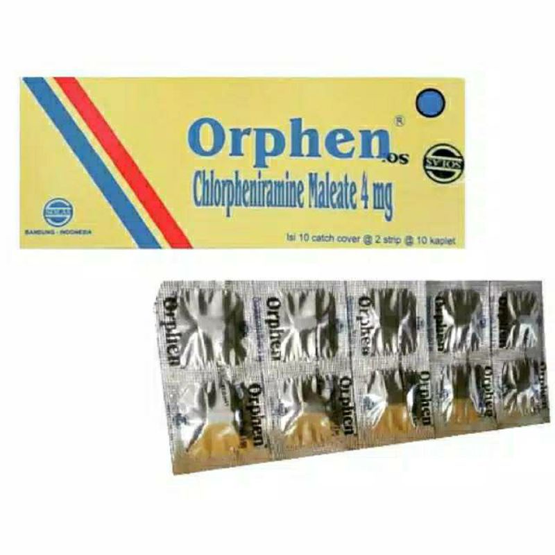 ORPHEN Chlorpheniramine maleat 4 mg / ctm tablet per strip (isi 10 tab)