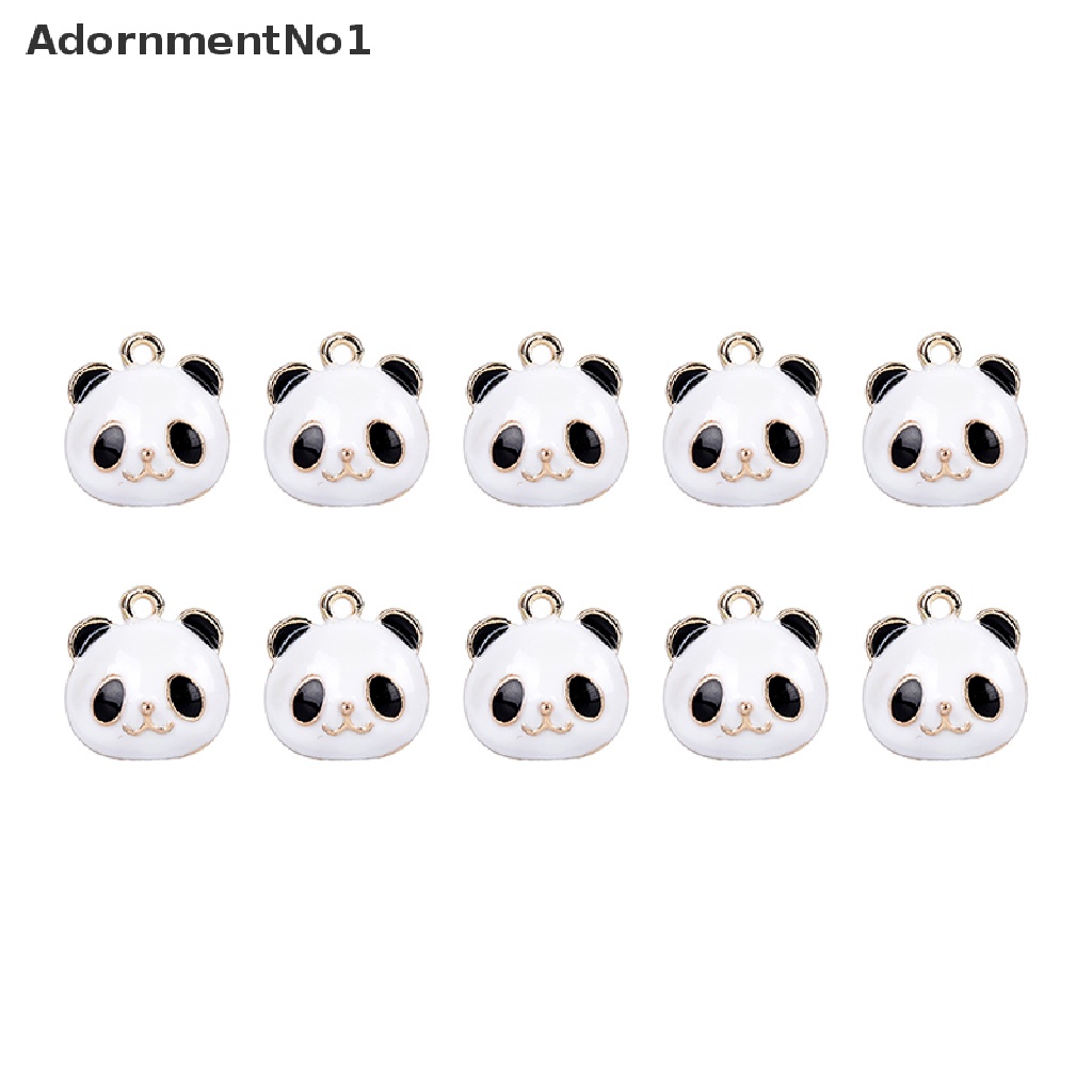 (AdornmentNo1) 10pcs / Set Liontin Enamel Bentuk Panda Bahan Alloy Untuk Kerajinan Tangan DIY Charms