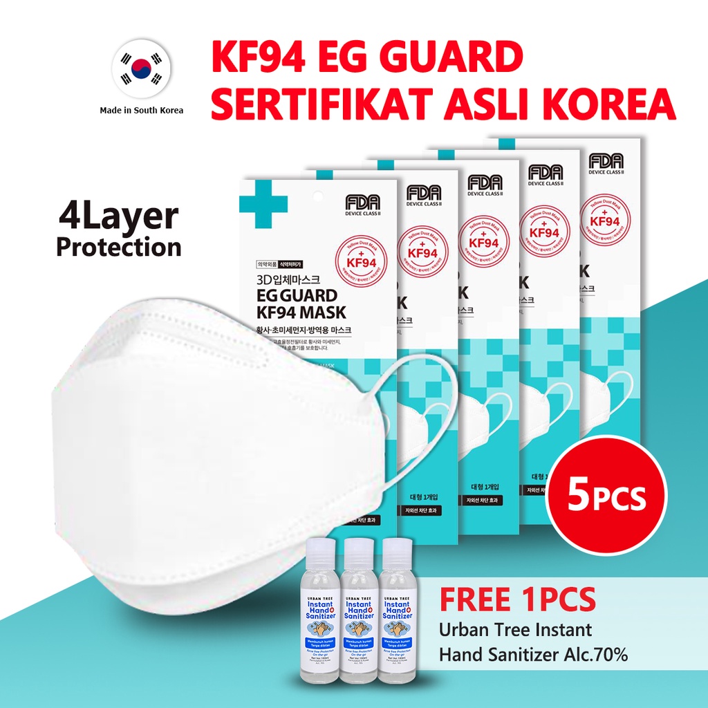 Masker KF94 - EG Guard KF94 4Layer Protection (5pcs) - Korean KF94 Mask