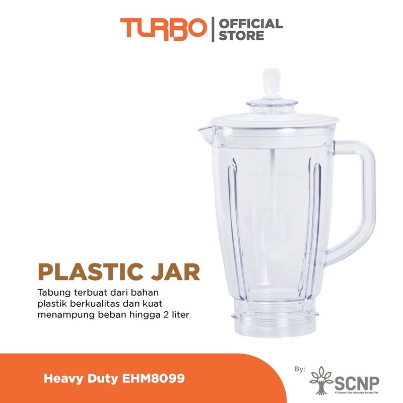 TURBO Blender Plastik 2 LITER EHM8099/ EHM 8099 GARANSI RESMI