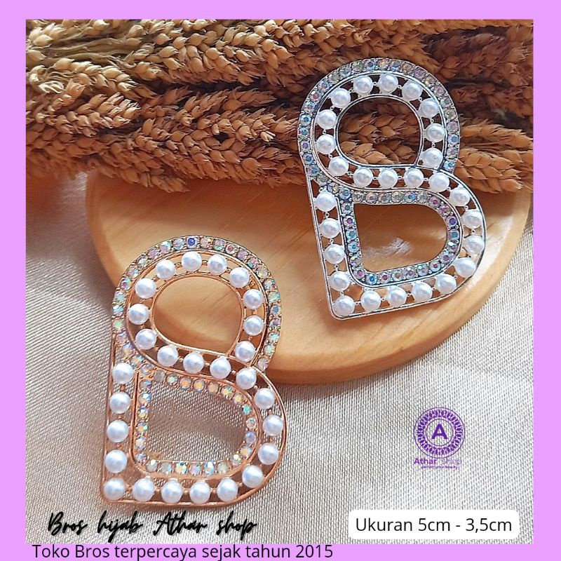 Bros B/bross signature branded /brooch button/Bros hijab buttonscarves Athar shop scarves murah