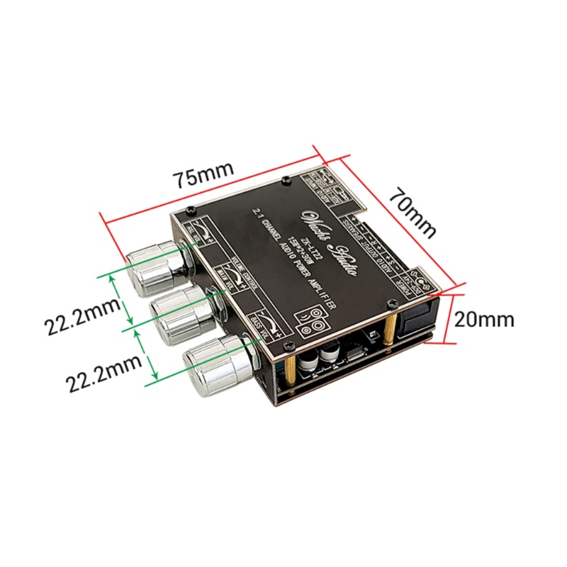 Btsg ZK-LT22 Subwoofer Amplifier Board 2.1CH 15W+15W+30W Stereo Amplifier Board