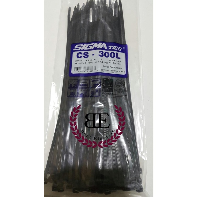 

BOLEH DROPSHIP Kabel Ties / Kabel Tis / Cable Tie CS 300 L Hitam 30 cm SIGMA CS300L