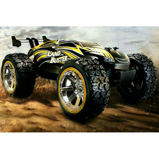 NQD RC BIGFOOT TRUGGY LANDBUSTER VELG KUNING MAS CROM MAINAN REMOT CONTROL