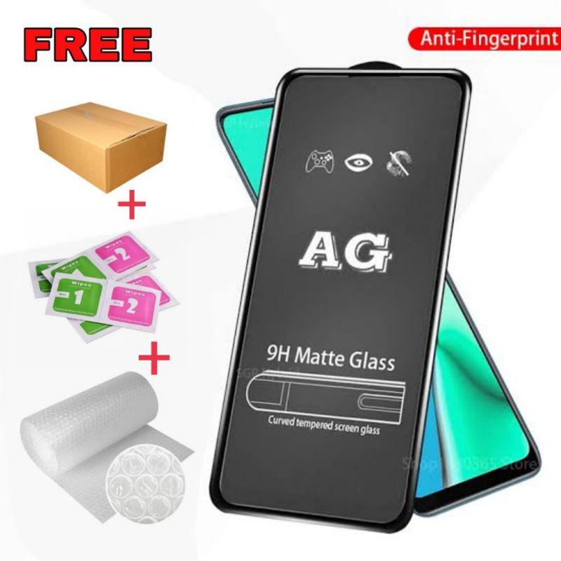 Tempred Glass AG Glare Matte Anti Minyak Black For Vivo Y12/Y51/V20/V20SE/V21/V21 5G