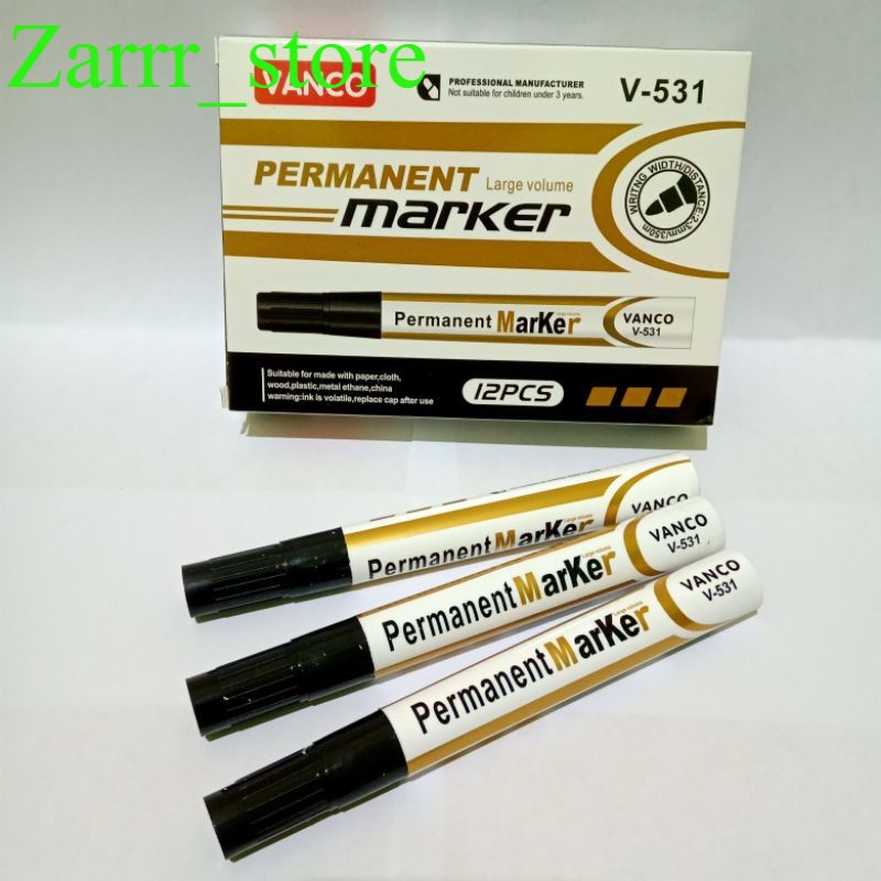 

12 PCS 1 LUSIN Spidol Permanen Vanco Permanent Marker Vanco