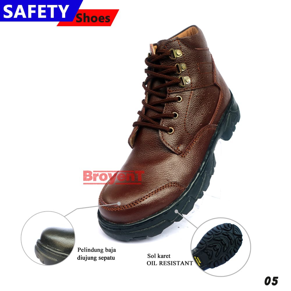 Sepatu Safety Pria Kulit Sapi High Quality 05C