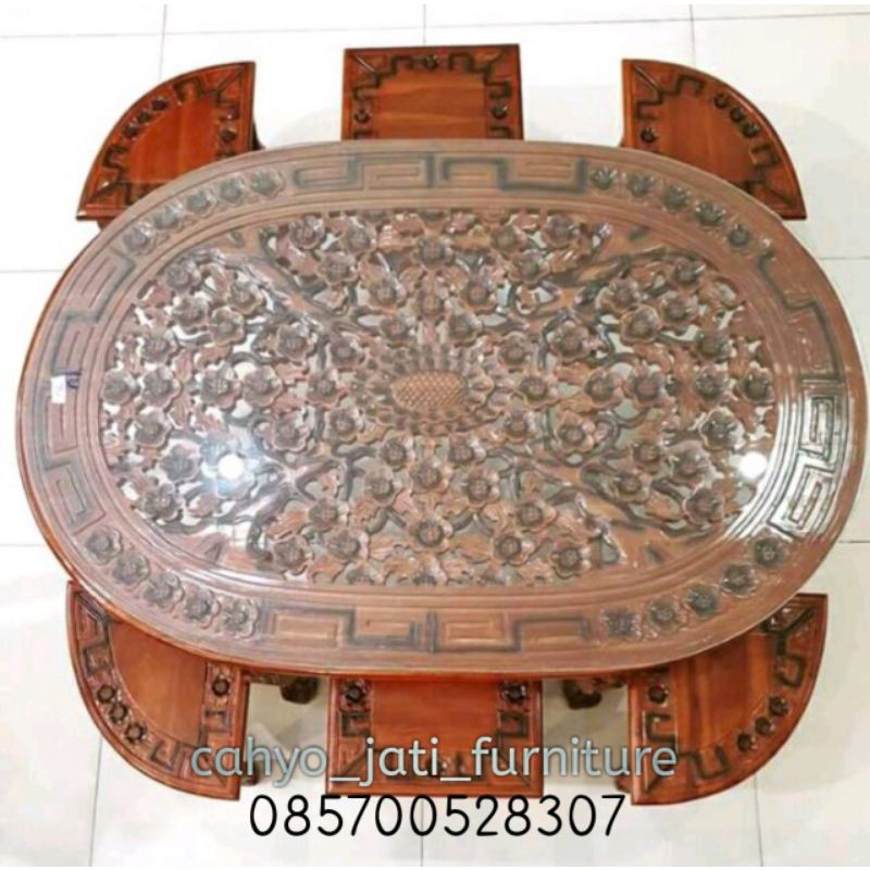 meja Osin jati/meja kopi Osin+kaca meja