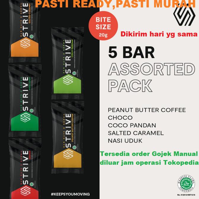 

Big Sale STRIVE Bite 20g ENERGY BAR Assorted MIX 1 Box isi 5pcs rasa campur Big Sale