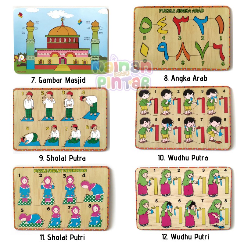 Mainan Kayu Pintar Puzzle Kayu Edukasi SNI Murah dan Lengkap Bisa COD