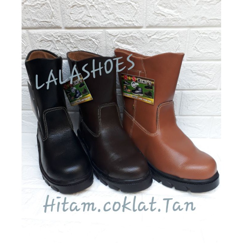 Sepatu safety boots proyek Ns king elastis septi savti sepatu kerja
