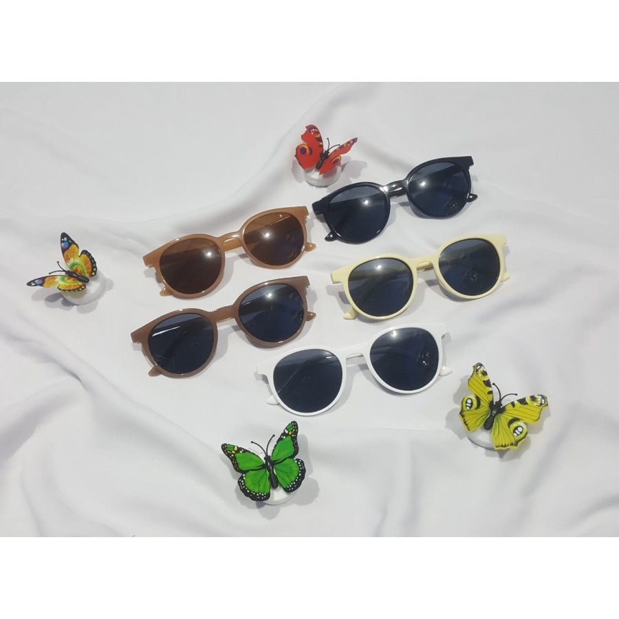 KACAMATA KOREA Anti Radiasi SunGlasses Hitam Kaca Mata Fashion Lensa Retro Bulat Pria Wanita Import