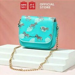 miniso sale lipstick bag blue tas selempang mini