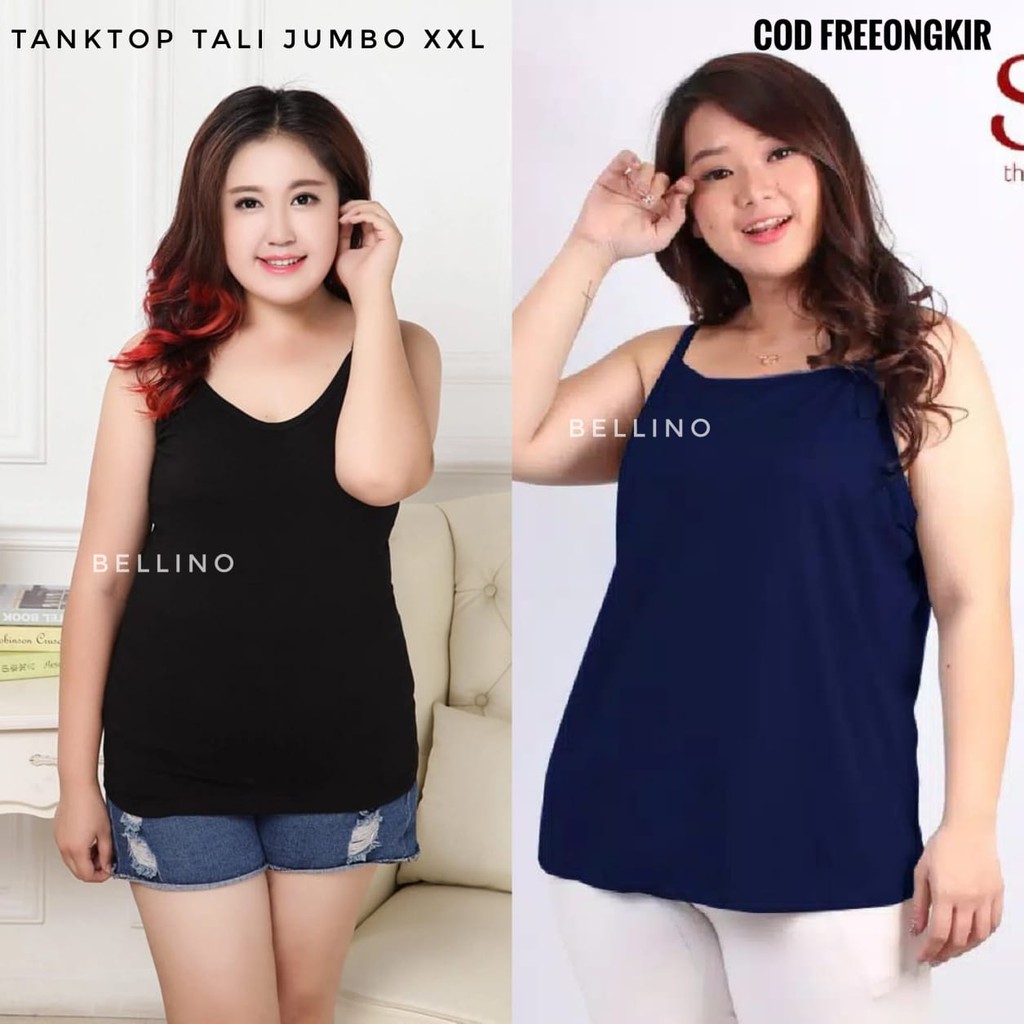 Tanktop Tali Wanita Jumbo XXL 3L Big Size Kaos Tank Top Cewek Kaos Dalam Tangtop Jumbo-6