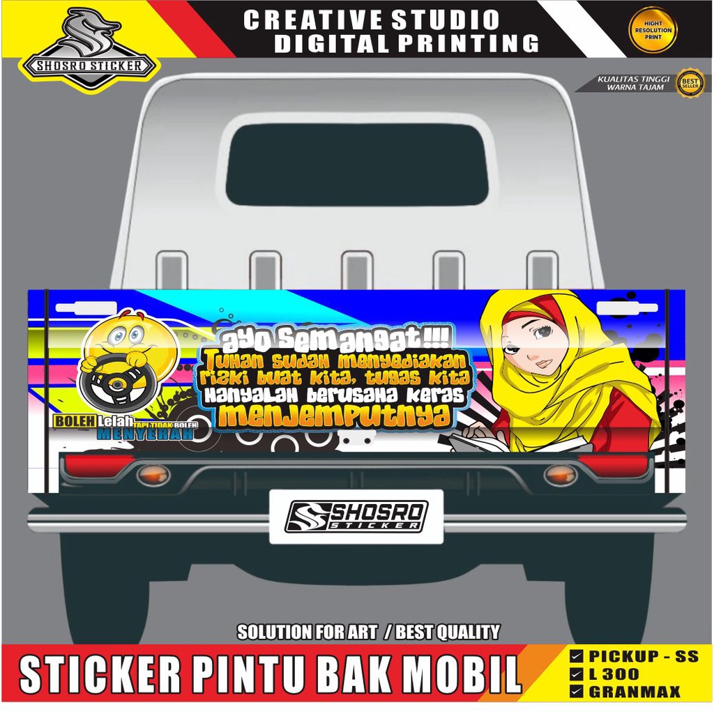KS DECAL STICKER RACING BUAT BAK MOBIL PICK UP /  STIKER PINTU BAK PICK UP L300, GRANMAX /  NEW CARR
