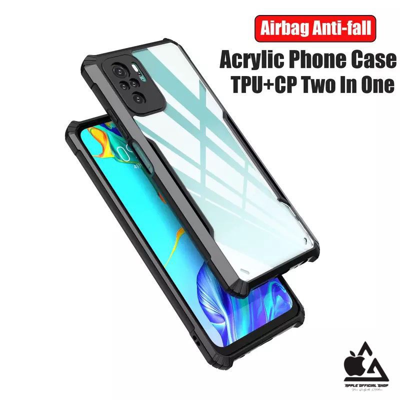 FUSION CLEAR CASE OPPO Reno 5F A16 A54  A74 4G  A74 5G Anti Shockproof Softcase Black Hardcase Anti