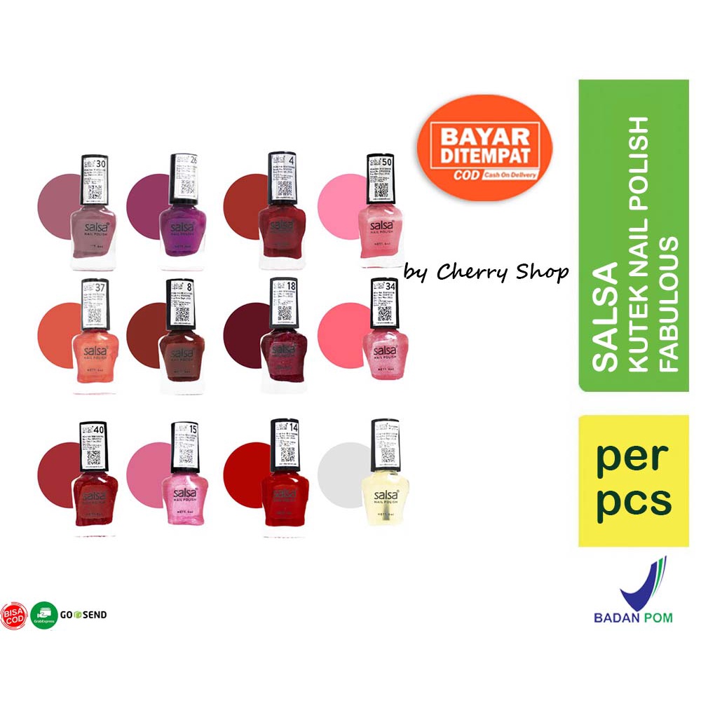 [ADA KUTEK PUTIH | BISA PILIH WARNA] [BPOM] Salsa Kutek Kuku | Nail Polish (Ecer) Matte Set A | Glos