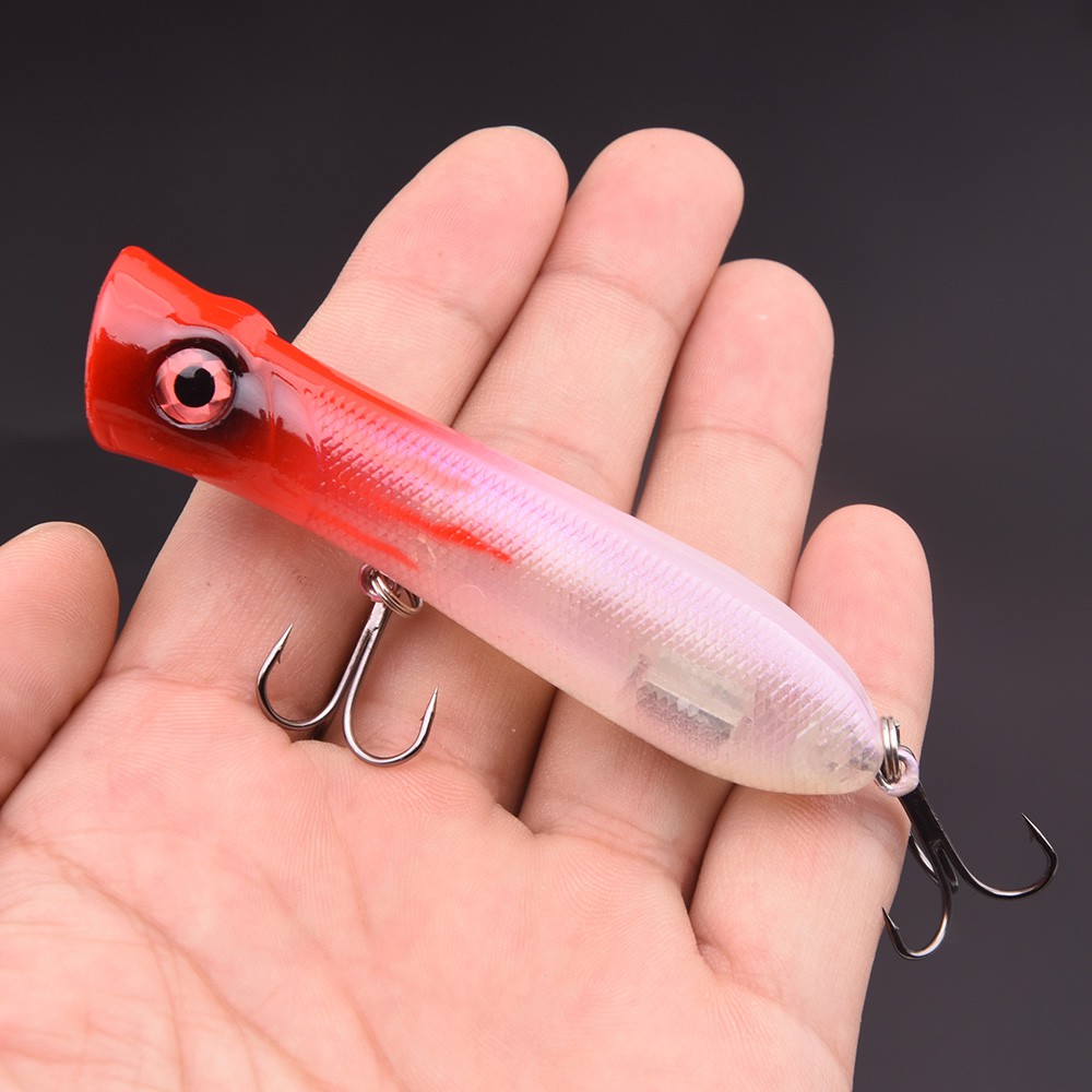 SYFishing 1Pcs Popper Fishing Lure 8cm 12g Swimbait Umpan Pancing Minnow Ikan Bass Wobbler Kail Memancing Tackle