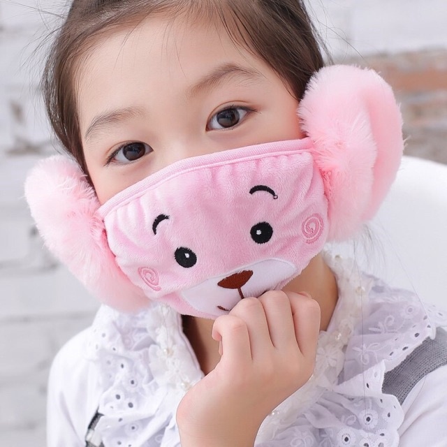 Masker mulut Penutup kuping anak Karakter Masker anak Boneka anti debu M734