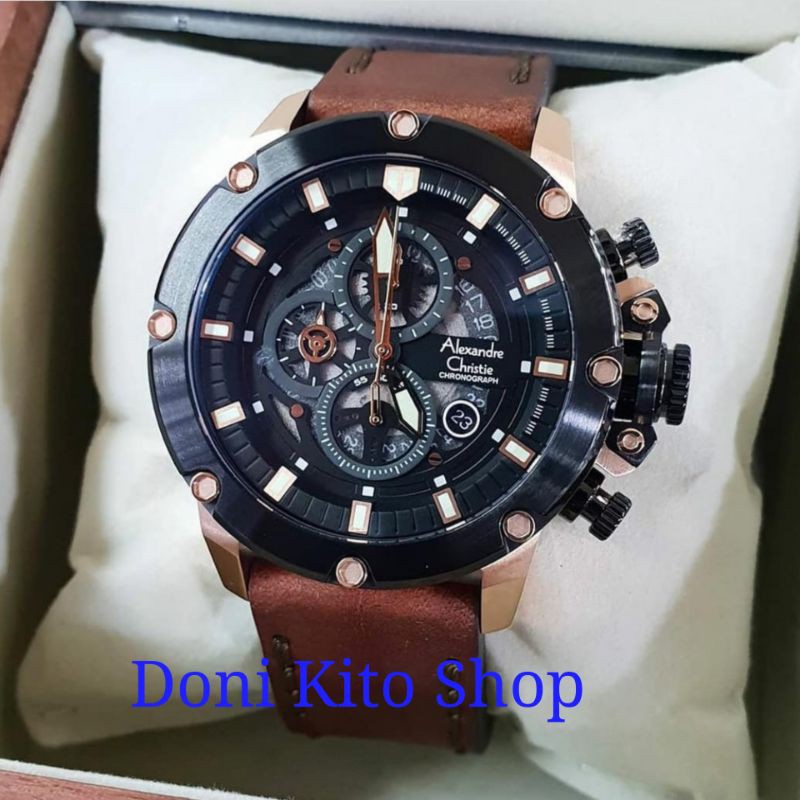 GARANSI RESMI ALEXANDER CHRISTIE AC6564 / AC 6564 - JAM TANGAN PRIA ANALOG ORIGINAL KULIT
