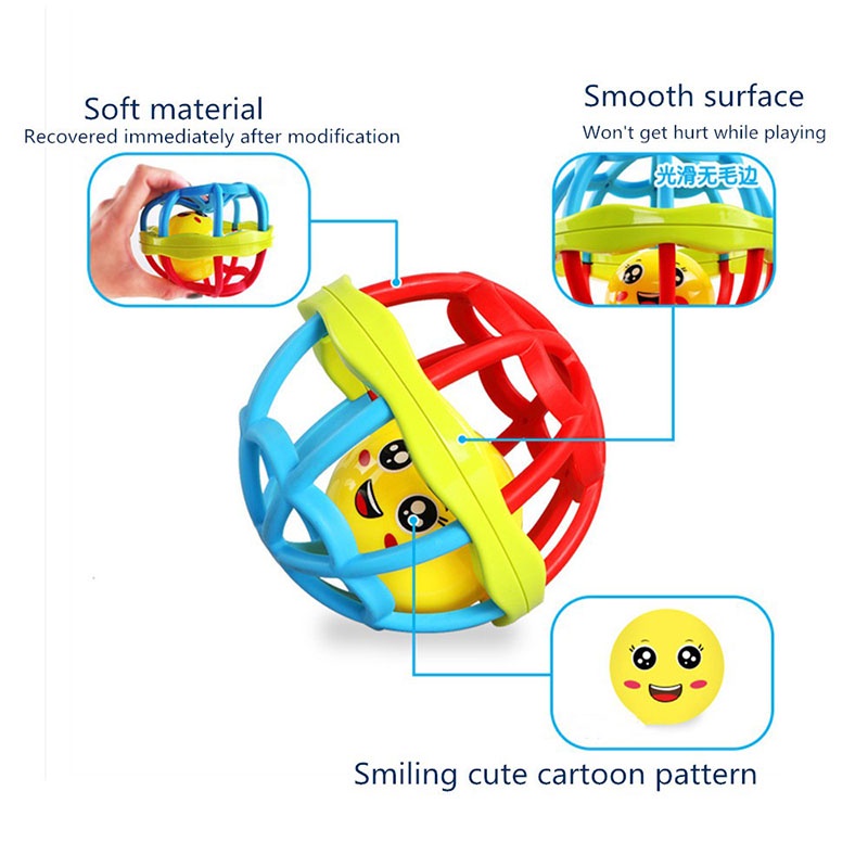 SK-M10 Mainan Bayi Bola Kerincingan Bahan Karet Lembut Teether Rattle Bayi | Baby Toys - PD