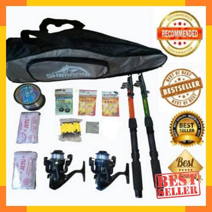 Set Pancing 2a Joran Reel Tas Senar Kail Stopper Umpan Terbaik