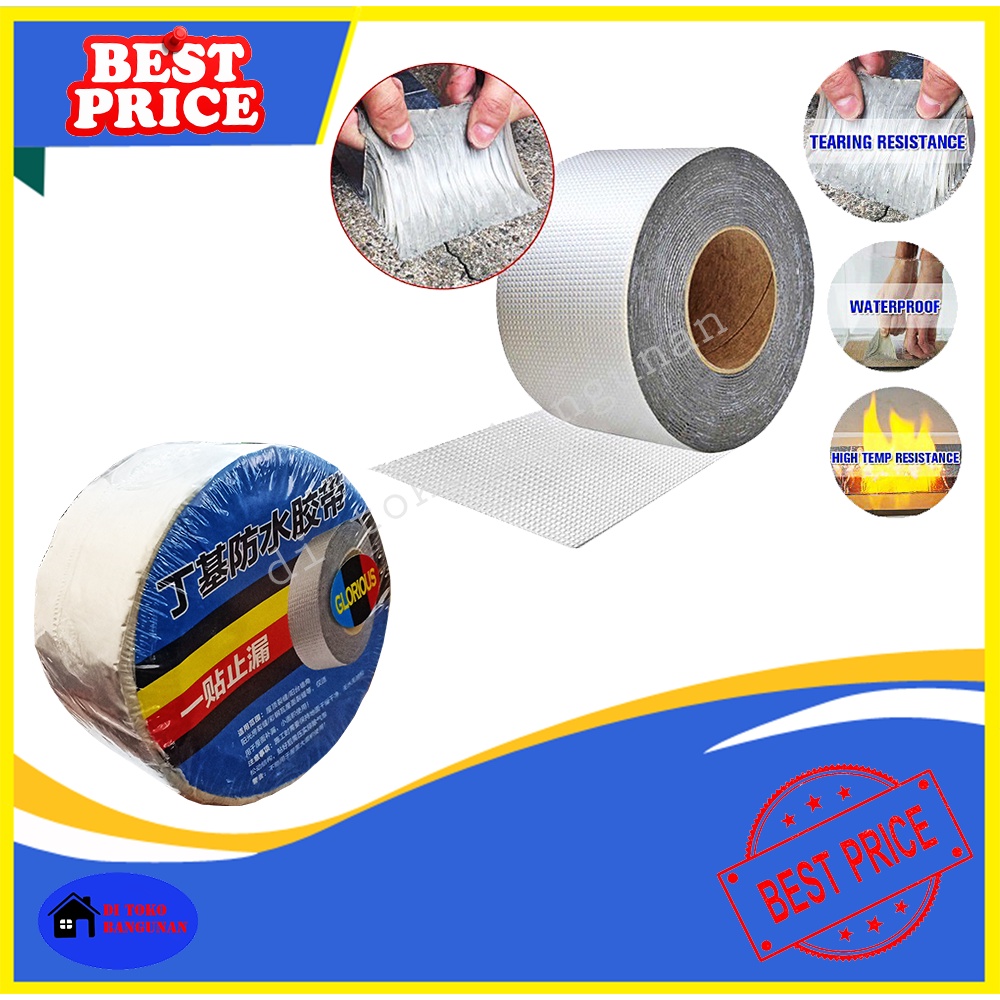 Lakban Asbes Seng Alumunium Foil Waterproof Tape 5CM X 5Meter