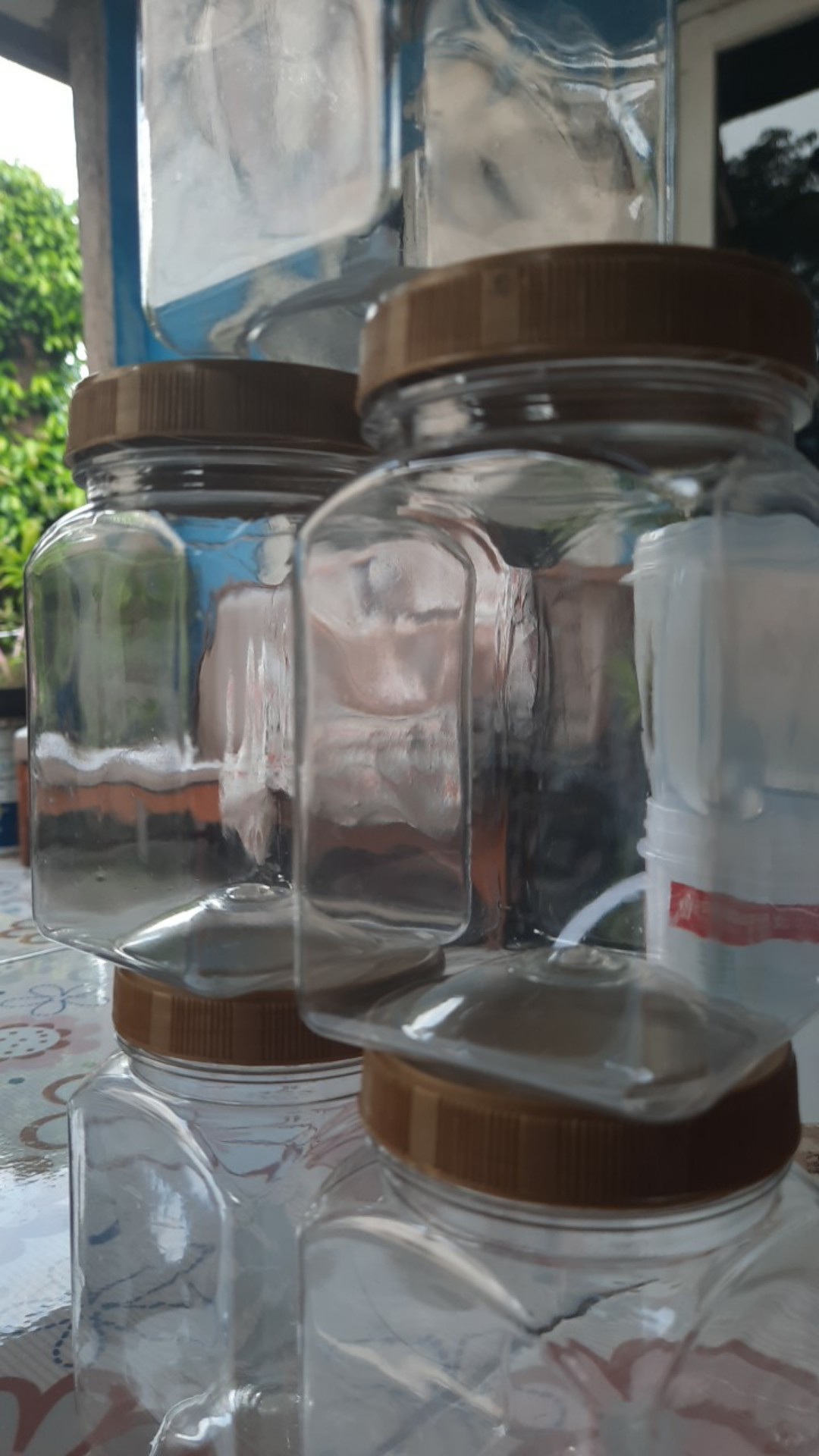 Toples Plastik Kotak 340ml - Toples Sambal/bumbu/selai/kue/parsel/coklat