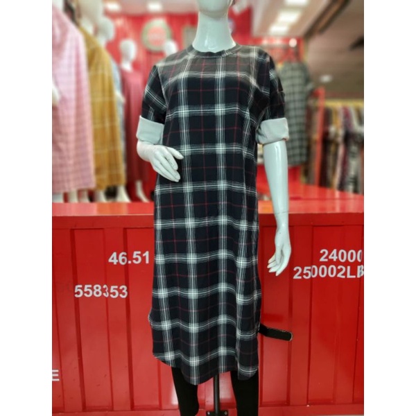TUNIK MODEL TERBARU TERLARIS COD/TUNIK MOTIF KOTAK HITAM PUTIH/TUNIK MODERN KEKINIAN WANITA