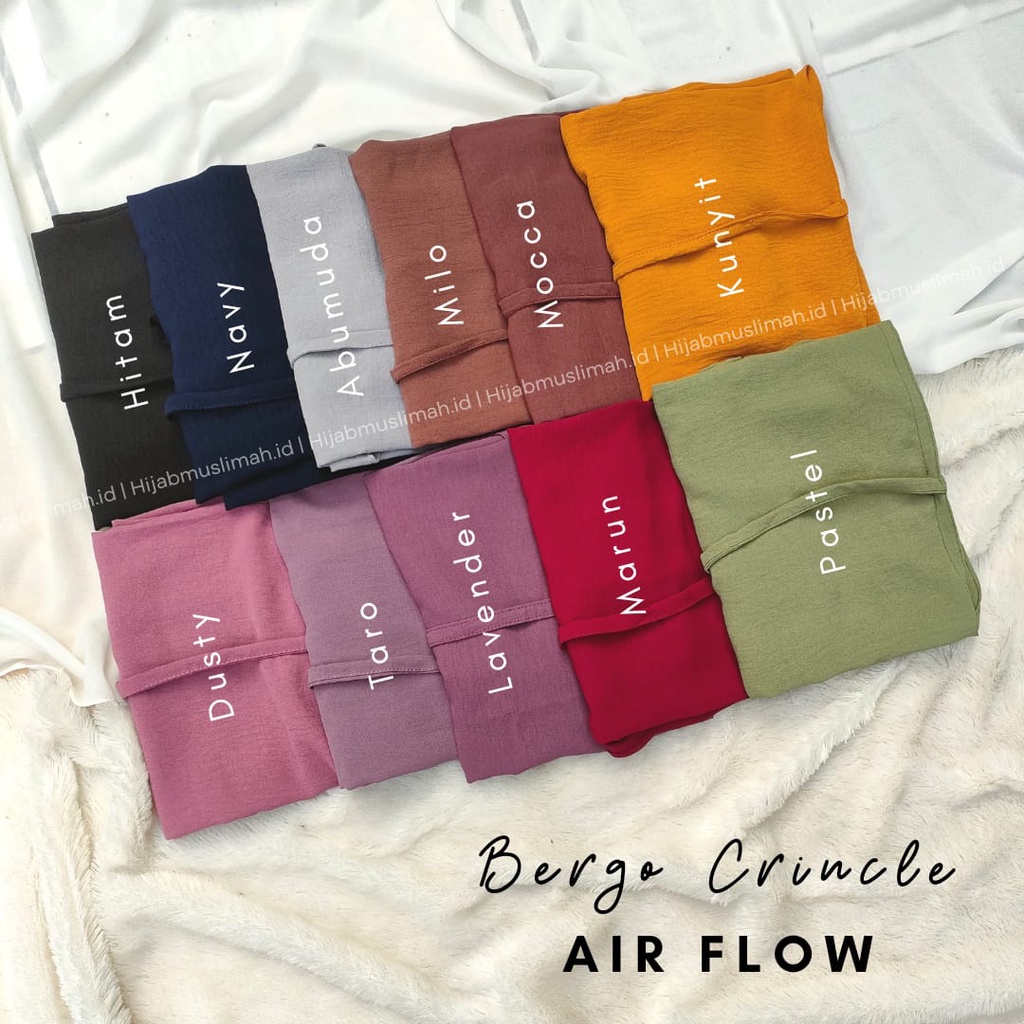 STOCK BARU!! BERGO MARYAM CRINCLE AIR FLOW