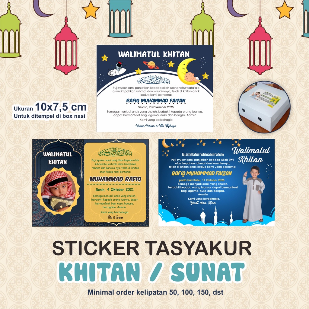 

Sticker Tasyakur Khitanan Sunatan Ulang Tahun