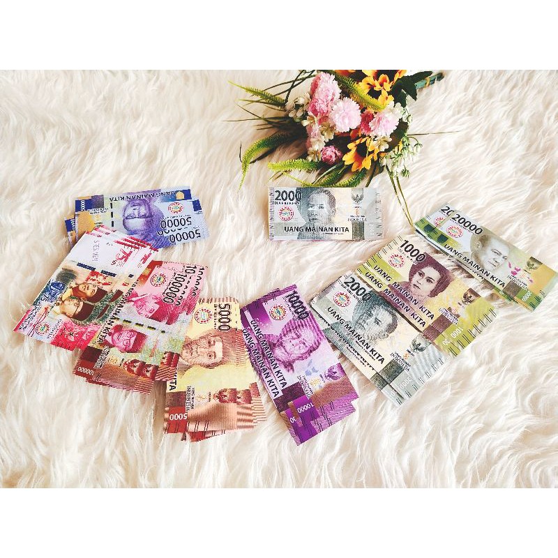 Uang Mainan Anak/ lembar uang mainan gambar asli replika / mahar uang mainan We Love Shop