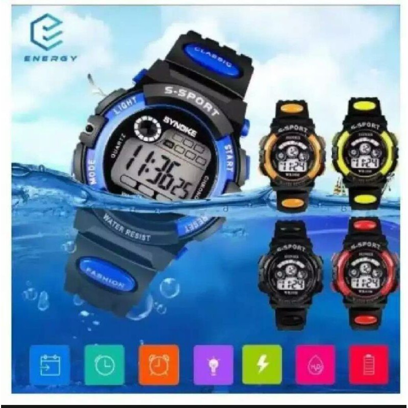 jam digital anak laki laki led anti air/jam led anti air anak