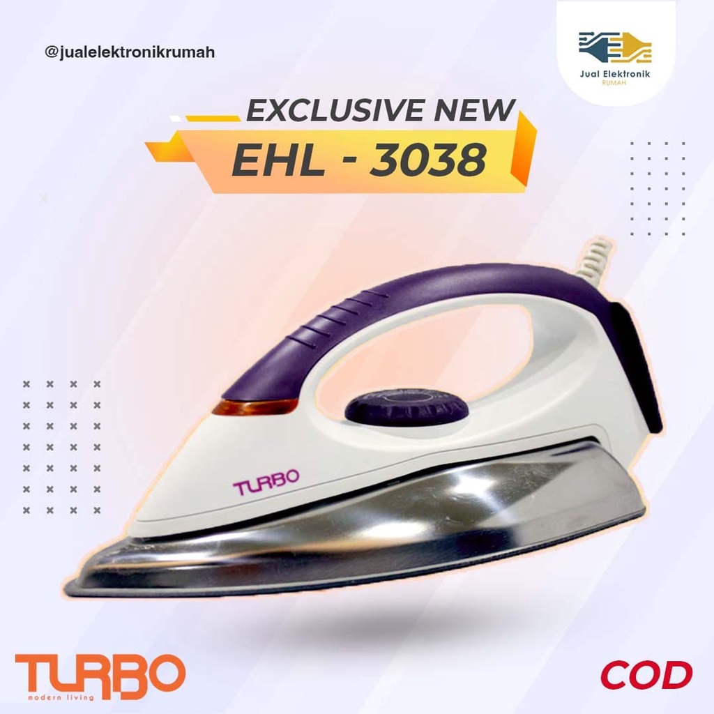 Setrika Gosokan Turbo EHL3038 by Philips Distributor Anti Lengket