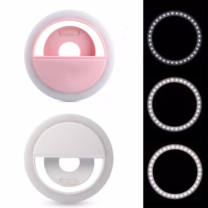 Lampu Selfie Hp Foto LED Lamp Flash Ring Light Live Clip Kamera Studio DIVA STORE