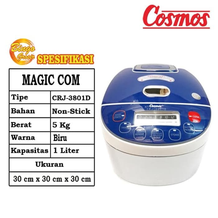 MAGIC COM RICE COOKER CRJ COSMOS 3801 D - Navy