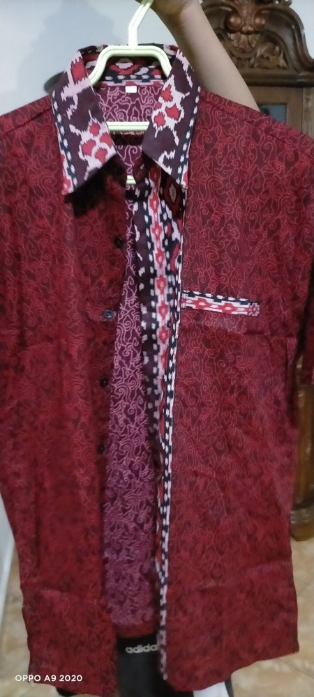 Batik Couple Keluarga Maura Couple Sania Ruffle Ori Ndoro Jowi Dnt Termurah Motif Mega Mendung Merah