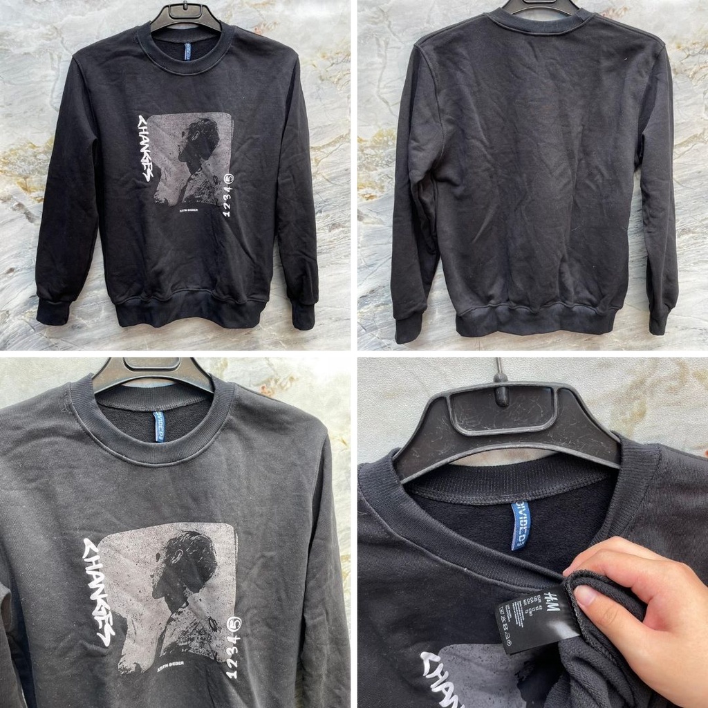 H&amp;M Crewneck Justin Bieber / Marvel / Illinois / NASA / Sweater HnM Original Sweatshirt Pria Wanita